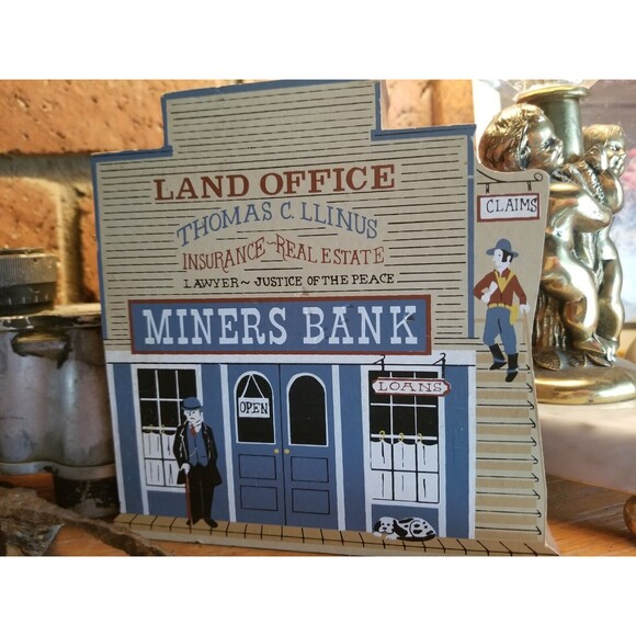 The Cat’s Meow Vintage Wild West Series Miner's Bank Wooden Decor - Picture 3 of 6